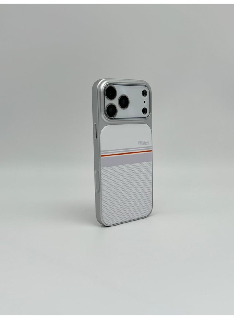 general CaseBar Retro Racing Series iPhone 17 Pro Max Case – Heritage Motorsport White – Dual-Color 3D Texture & Skin-Friendly Slim Shockproof Cover - Image 2